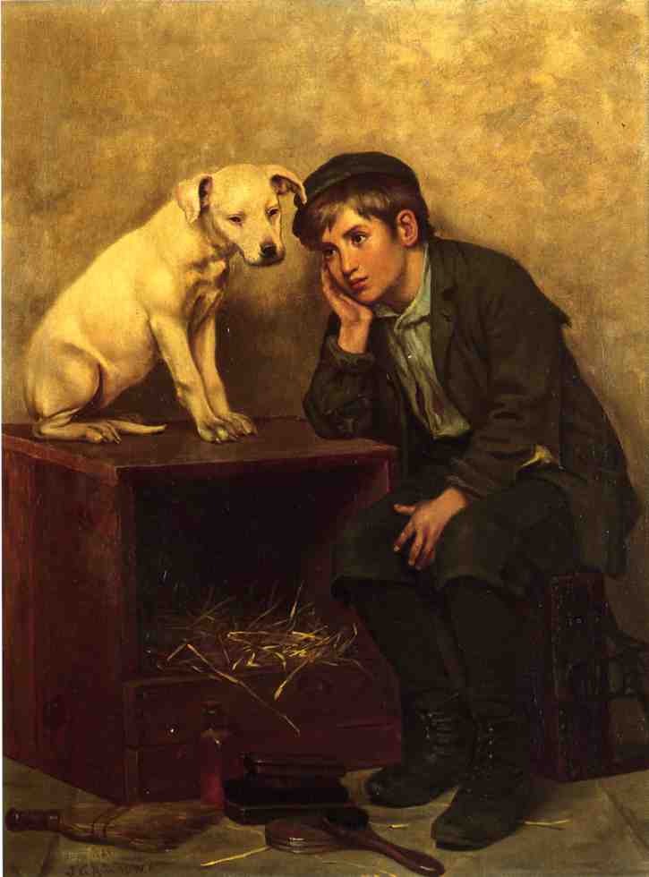 Shoe Shine Boy with his Dog