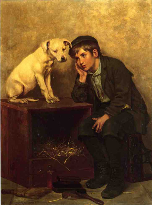 Shoe Shine Boy with his Dog