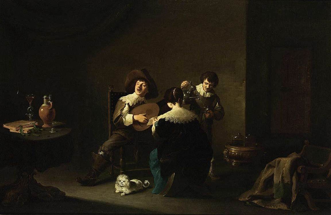 Interior with a Gentleman Playing a Lute and a Lady Singing