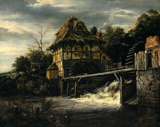 Two Undershot Water-Mills with Men Opening a Sluice