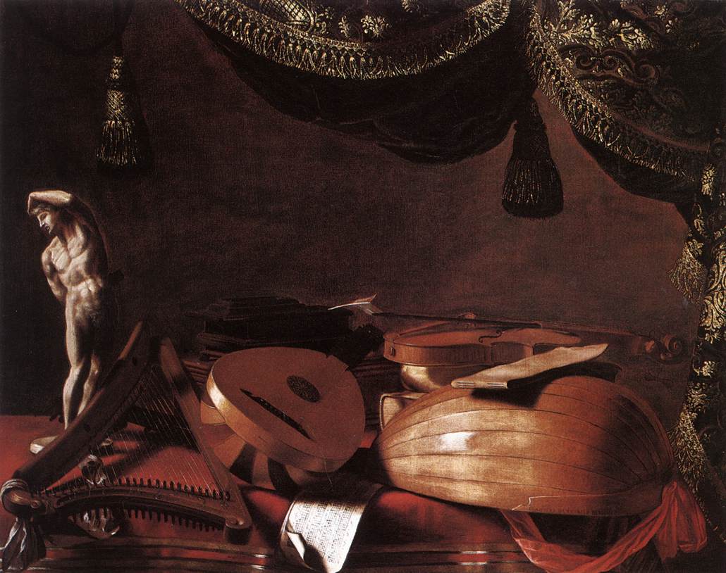 Still-Life with Musical Instruments and a Small Classical Statue