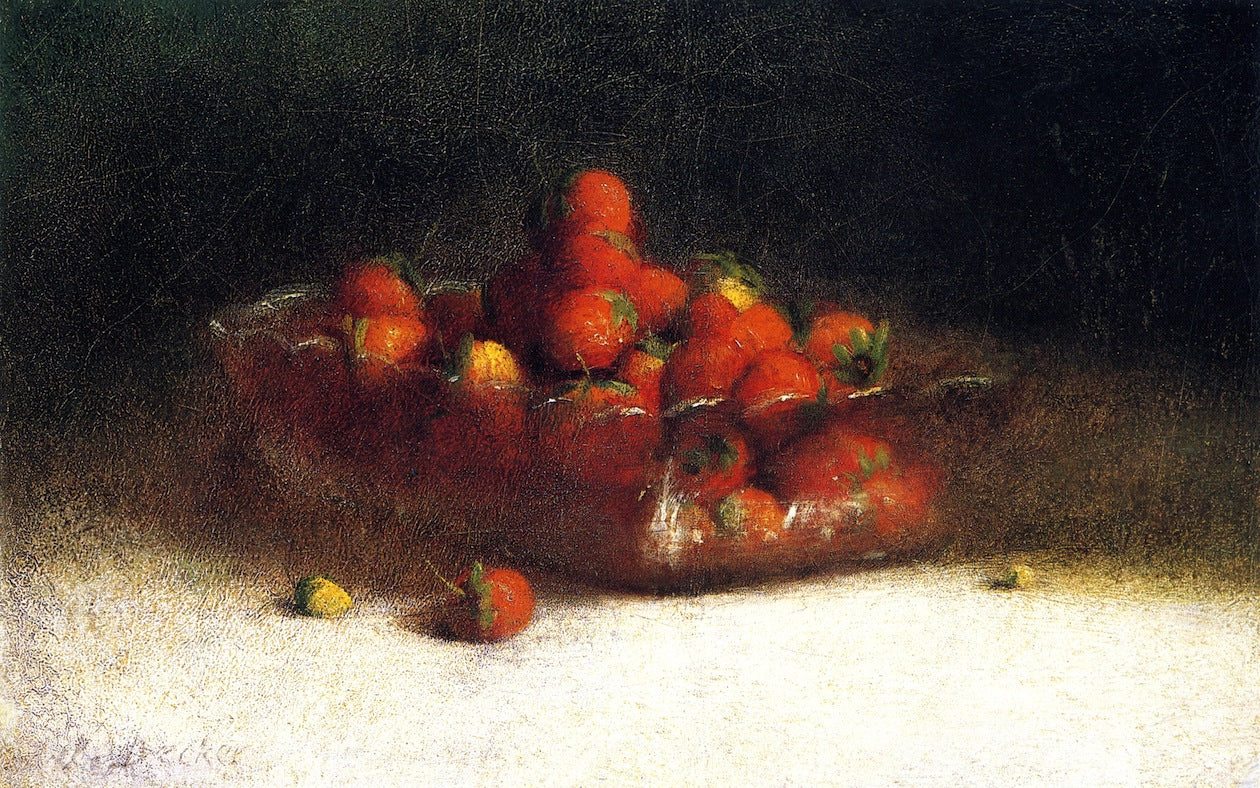 Strawberries in a Clear Bowl