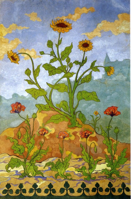 Sunflowers and Poppies