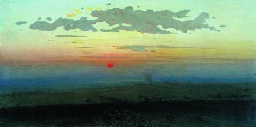 Sunset in the steppes 1900