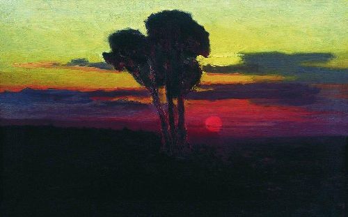 Sunset with trees 1876 1890