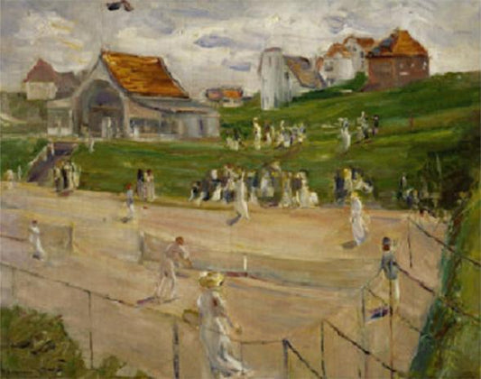 Tennis Court with Players