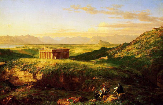 The Temple of Segesta with the Artist Sketching