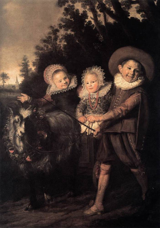 Three Children with a Goat Cart