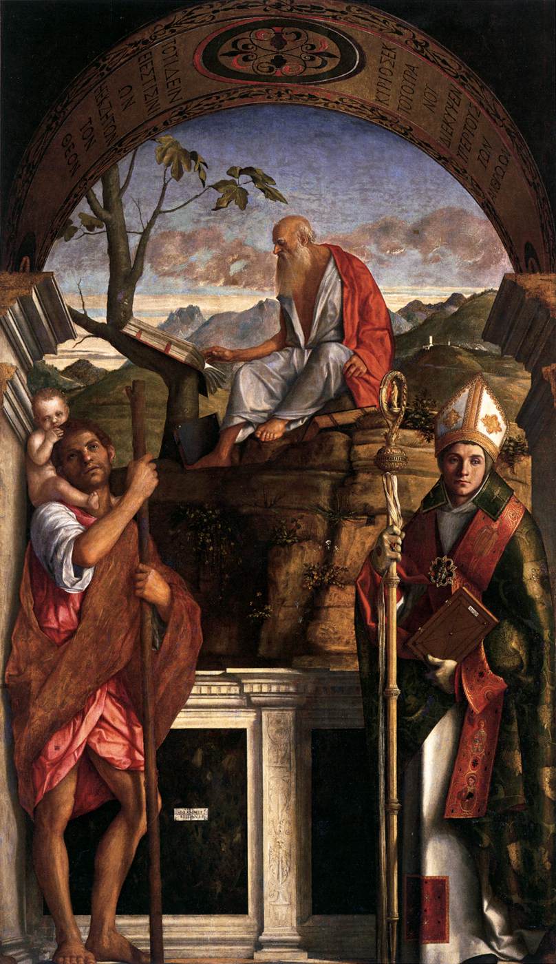 Saints Christopher, Jerome, and Louis of Toulouse