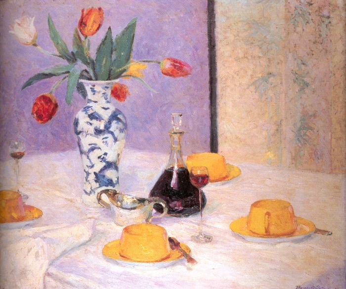 Tulips And Yellow Tea Service