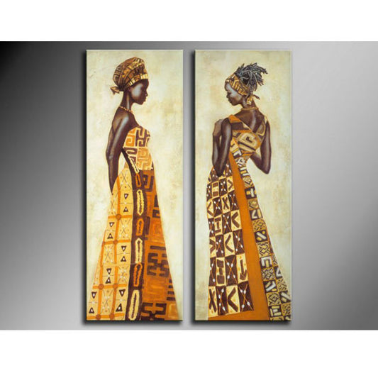 Two Panel African Lady