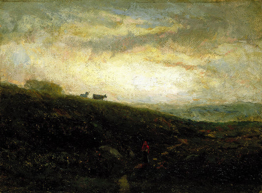 Untitled (cows descending hillside)