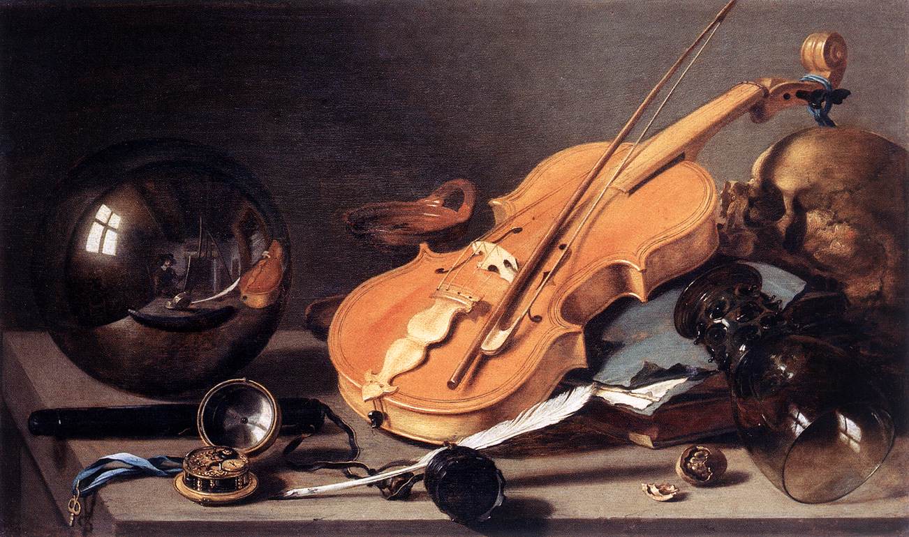 Vanitas with Violin and Glass Ball