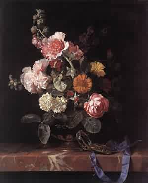 Vase Of Flowers With Watch 1656