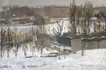 View of the Oosterpark in Amsterdam in the Snow