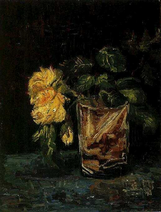 Glass with Roses