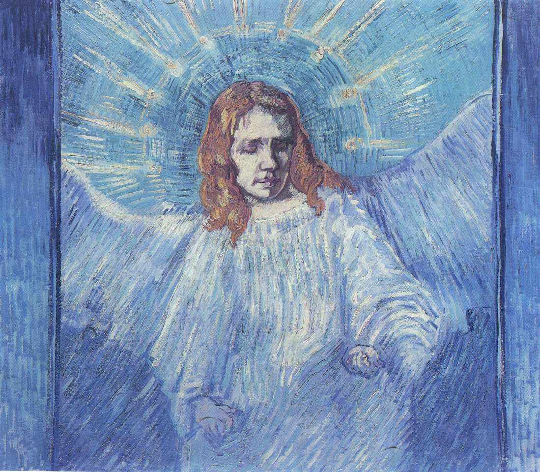 Half Figure of an Angel After Rembrandt