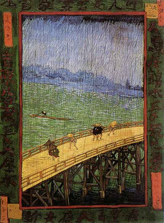 Japonaiserie Bridge in the Rain After Hiroshige