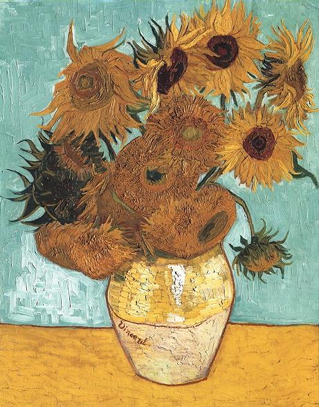 Still Life Vase with Twelve Sunflowers