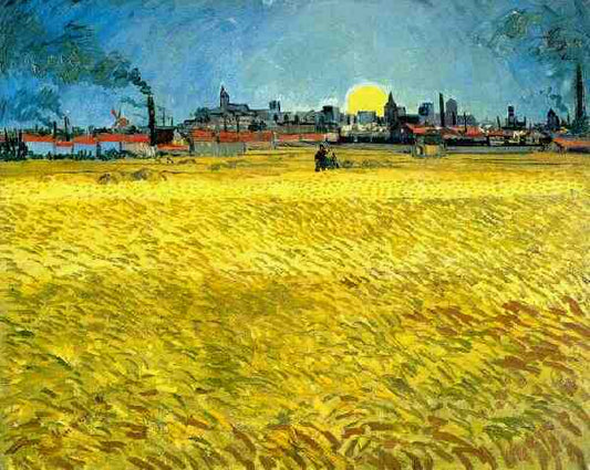 Sunset Wheat Fields Near Arles