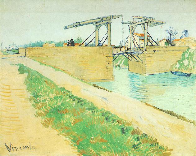 The Langlois Bridge at Arles with Road Alongside the Canal