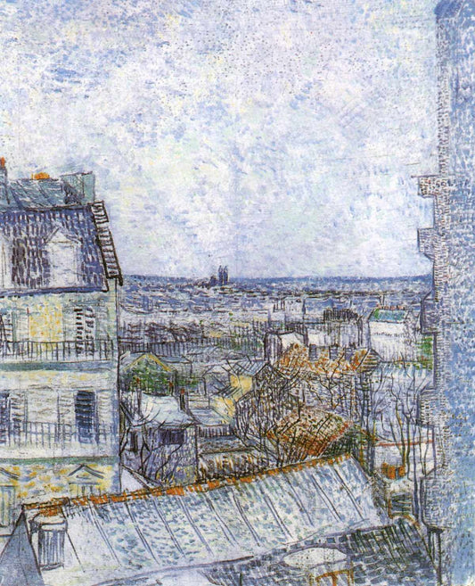 View of Paris from Vincents Room in the Rue Lepic Blue