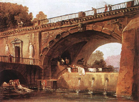 Washerwomen Below a Bridge