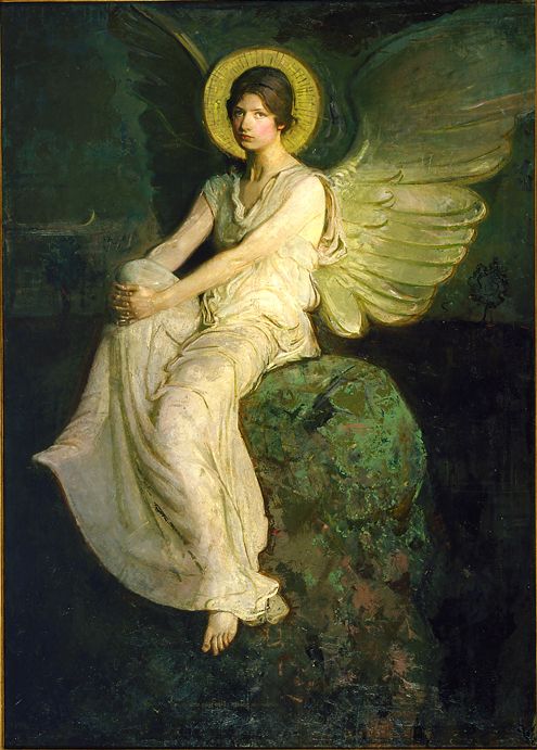 Winged Figure Seated upon a Rock