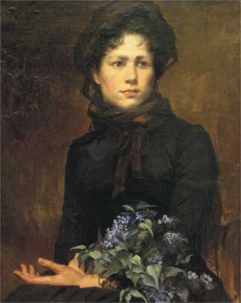 Young Lady with a Lilac Bouquet