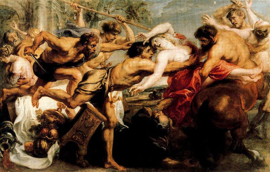 The kidnapping of Deidamia or lapitas and centaurs