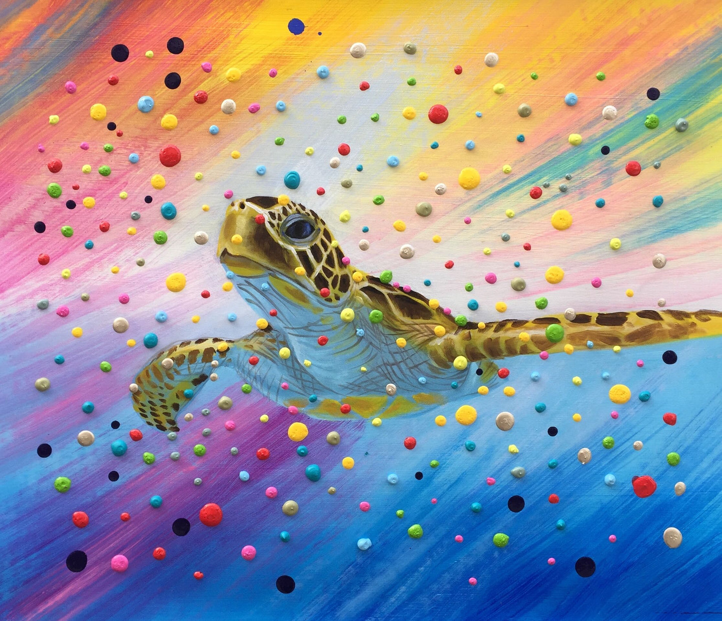 Colorful 3D Dots Turtle Painting