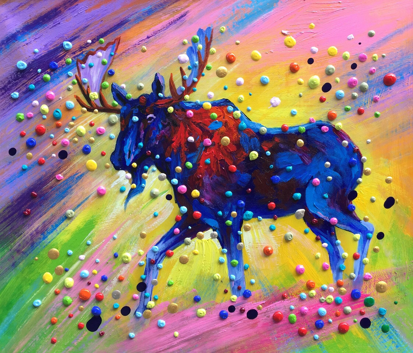 Colorful 3D Dots Wildlife Painting