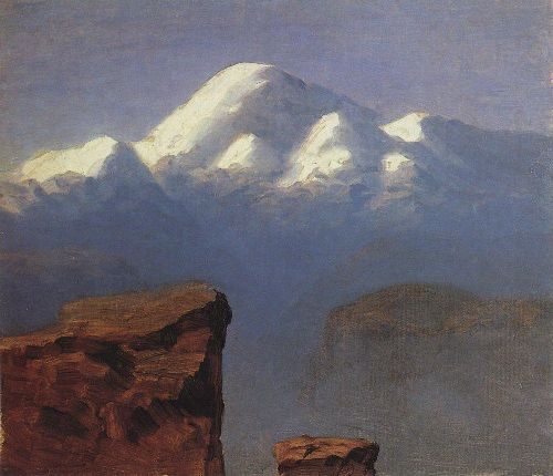 top of Mount Elbrus illuminated by the sun 1898 1908